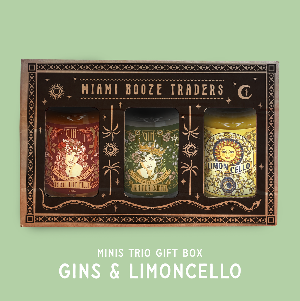 200ml Trio Gift Box - 2x Gins & Limoncello – Miami Booze Traders